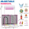 thumbnail image 4 of Baxluxe 7-in-1 Kids Trampoline for Age 3-8, Height Adjustable 60 Inch Toddler Trampoline, Child Bouncing Mini Trampoline with Safety Enclosure Net, 500lbs Capacity Trampoline, for Age 3-8, Pink, 4 of 8