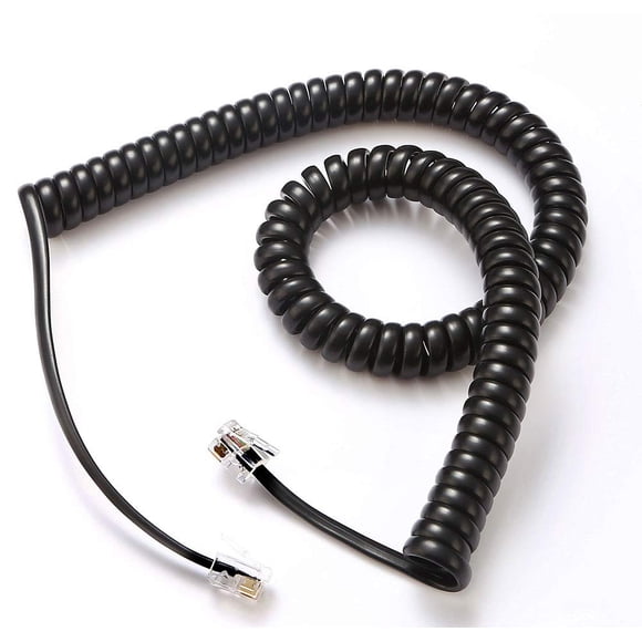 Cable telefónico Comtrue Black de 3,5 m (11,5 pies), paquete de 2 unidades, universal