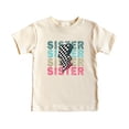 thumbnail image 2 of Trendy Sister Shirt for Girls Checkered Lightning Bolt Graphic T-Shirt Natural Shirt Youth Medium, 2 of 5