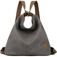 thumbnail image 1 of LHSHID Women Backpack Canvas Shoulder Bag Casual Daypacks Handbag Large Capacity Top Handle Bag Multifunction Tote Bag for Travel Shopping Work Daily Khaki, 1 of 6