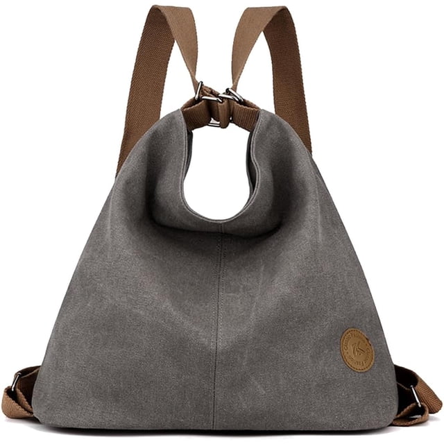 LHSHID Women Backpack Canvas Shoulder Bag Casual Daypacks Handbag Large Capacity Top Handle Bag Multifunction Tote Bag for Travel Shopping Work Daily Khaki