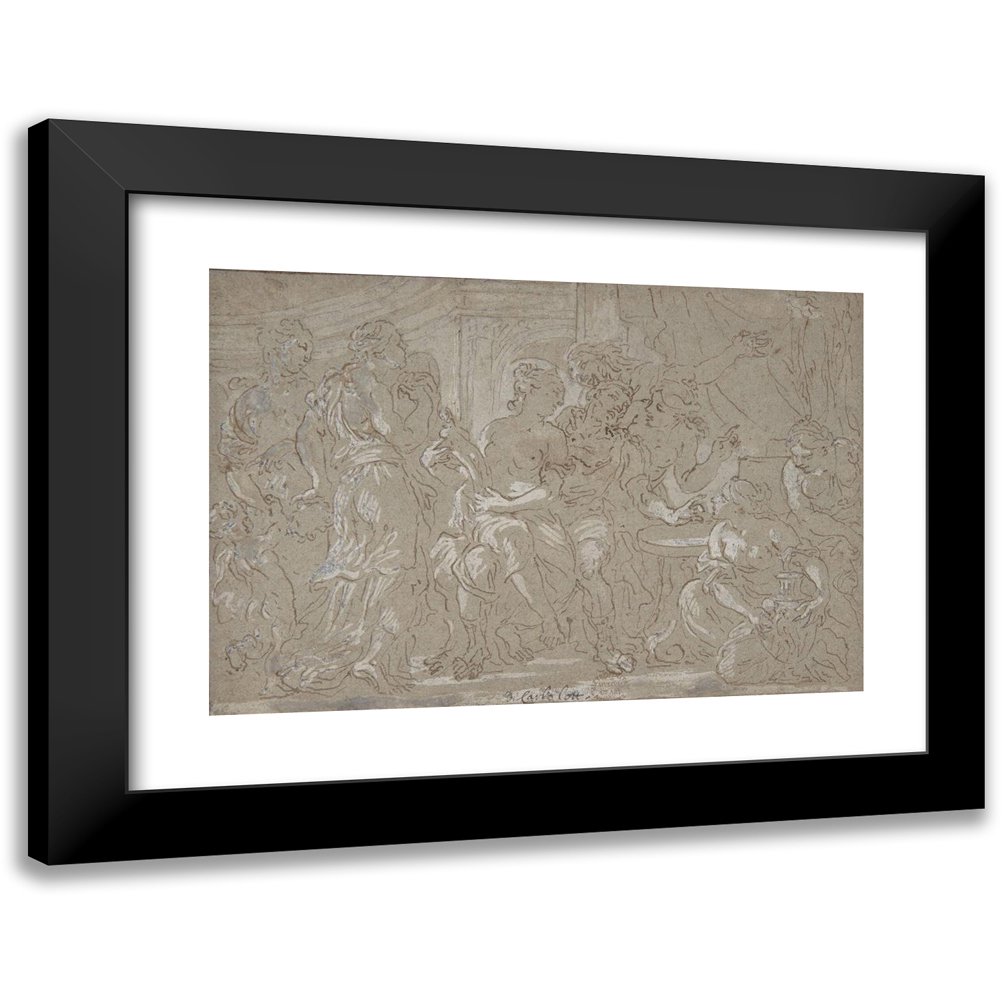 Johann Carl Loth 14x11 Black Modern Framed Museum Art Print Titled - Solomon (17th Century)