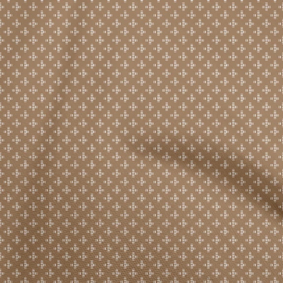 oneOone Polyester Spandex Brown Fabric Geometrical Quilting Supplies Print Sewing Fabric By The Yard 56 Inch Wide