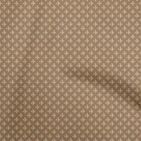 oneOone Cotton Silk Brown Fabric Geometrical Sewing Craft Projects Fabric Prints By Yard 42 Inch Wide-aA