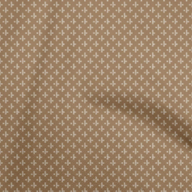 oneOone Cotton Poplin Brown Fabric Geometrical Craft Projects Decor Fabric Printed By The Yard 42 Inch Wide