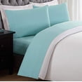 thumbnail image 2 of Laura Hart Kids Solid Turquoise Twin Sheet Set, 2 of 9