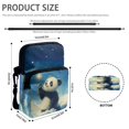 thumbnail image 6 of FUIALDOLG Crossbody Shoulder Bag with Panda Starry Sky Print, Lightweight Polyester Zipper Purse for Women, Adjustable Small Messenger Bag for Travel and Daily Use, 6 of 7