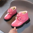 thumbnail image 5 of Qiangong Girls Boots Children Shoes Thick Heel Short Boots Warm Leather Boots Bow Cotton Shoes Warm Boots Toddler Boots Pink 12, 5 of 6