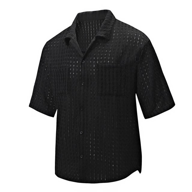 pstuiky Camisas de vestir de manga corta para hombre, Blusa informal de verano de manga corta con bloques de color para hombre camisas casuales para hombre l