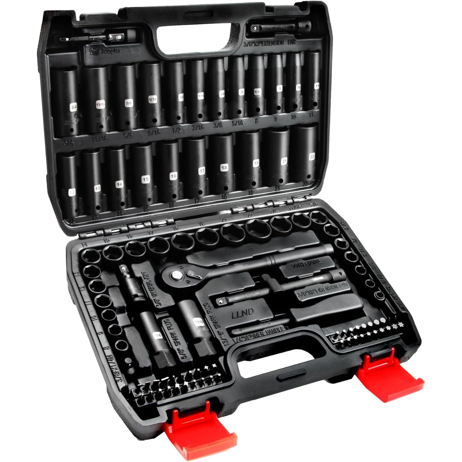 Impact Socket Set 3/8 Drive,95Pcs Deep&Shallow Socket Wrench Set