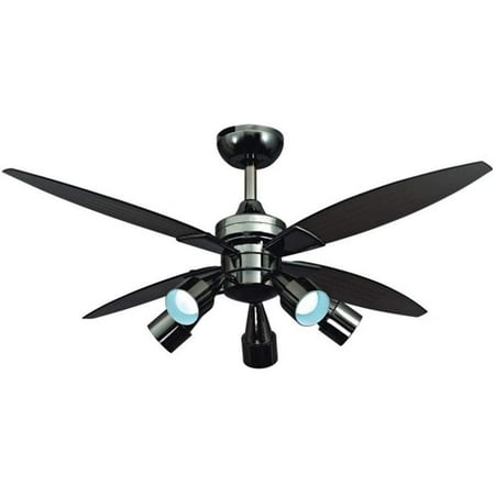 

TFCFL 48 Fan Modern Black Ceiling Fan With 5 Rotate Light 3 Speed Chandelier +Remote