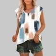 thumbnail image 1 of Sentmoon Tenues Décontractées pour Femmes Col Rond Débardeurs Décontractés Mode Imprimé Sans Manches T-Shirts Été 2025 pour Adolescentes Beige S, 1 of 5