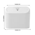 thumbnail image 6 of AuroraX Small Car Trash Can with Push-Button Lid Rectangle White 1.9L Hanging Garbage Container Basket Plastic Modern Stylish Trash Bin for Car Seat Back, 6 of 6
