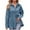 Blue, variant on Casual Women's Tops Fashion Plus Size 2024 European And American Fall And Winter New Casual Double Line Loose Long Sleeve Solid Color Shirt Female Long Sleeve V-neck Top/Shirt