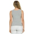 thumbnail image 3 of Women’s Ribbed Scoop Neck Tank, Heather Grey, M, 3 of 5