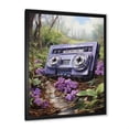 thumbnail image 2 of Designart "Floral Melody with Cassette Tape II" Fashion Framed Wall Art - Modern Purple Cassette Tapes Entryway Framed Wall Art Print, 2 of 6
