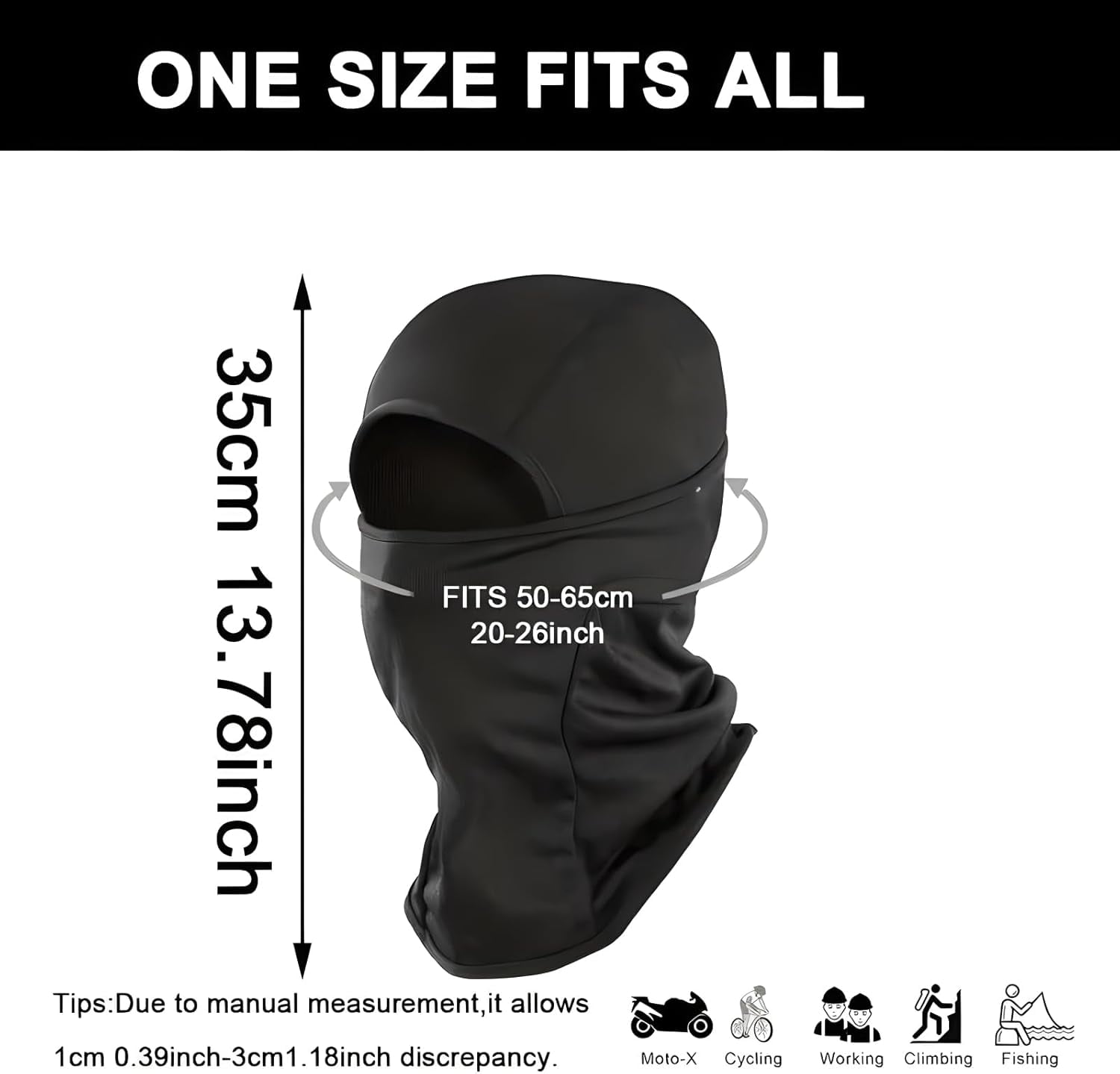6 Packs Ski Mask Sun UV Protection Hood Breathable, Balaclava Face Mask for Men Women - Motorcycle Fish