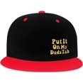 thumbnail image 2 of Put It On My Dad's Tab Flat Bill Hats Contrast Hip Hop Baseball Cap Unisex Snapback Rock Caps, 2 of 8