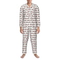 thumbnail image 3 of Naloa Christmas Train Men’s Pajamas Set - Long Sleeve Button Down Sleep Shirt and Pajama Bottoms Sleepwear Set-, 3 of 7