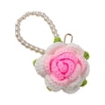thumbnail image 3 of Llavero con colgante de rosa tejido a mano, llavero con flores para San Valentín Rosa degradado, 3 of 9