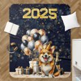 thumbnail image 4 of Happy New Year Corgi Welcome 2025 Balloon Firework Party Cozy Sherpa Blanket Welsh Corgi Dog Lover Gifts Idea Warm Soft Throw Blanket - 01014, 4 of 5