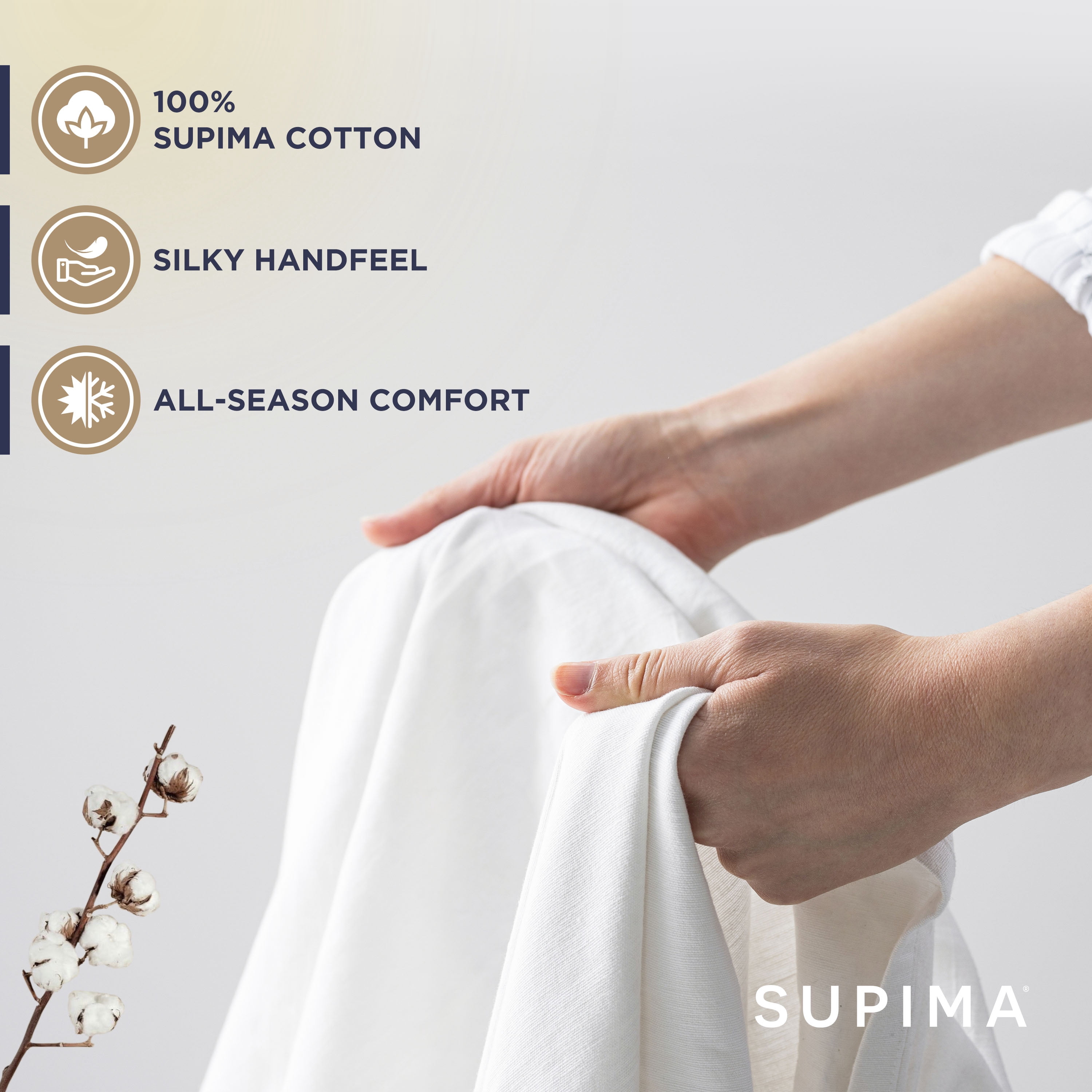 Martex 4-Piece Queen Sheet Set | 100% Supima Cotton 700TC Sateen | White
