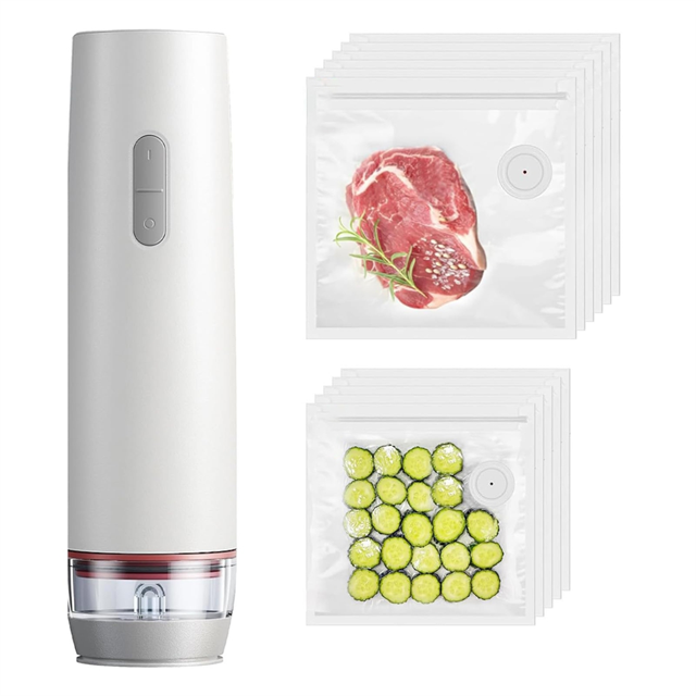 Handy Vacuum Sealer - Vacuum Sealer for Continuous Working At High Speed, Compact Food Sealer with 30 Vacuum Sealer Bags