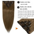 thumbnail image 5 of SEGO Clip in Human Hair Extensions Full Head 100% Real Remy Thick Hair Extensions Silky Straight(7 pcs/15 clips), 5 of 8