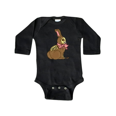 

Inktastic Easter Zombie Chocolate Bunny with Pink Bow Gift Baby Boy or Baby Girl Long Sleeve Bodysuit