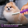 thumbnail image 3 of Peine desenredante para mascotas con dientes largos y cortos de acero inoxidable para eliminar pelos enmarañados, nudos y enredos: accesorio de herramienta desenredante para un cuidado, 3 of 4