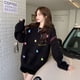 thumbnail image 5 of Suéter Kawaii coreano para mujer, jersey de manga larga con cuello redondo, bordado de oso, Tops sueltos, prendas de punto informales a la moda, Otoño e Invierno, 5 of 5