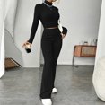 thumbnail image 1 of Pantalones Trajes de punto de 2 piezas Camisas de punto para mujer Conjunto de pantalón Traje deportivo Ygjytge Negro T M para Mujer, 1 of 6
