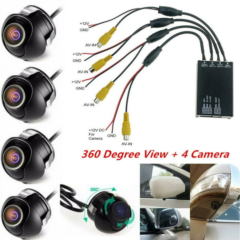 360 Degree Car Parking Panoramic View Rearview 4 Way Camera Control Box  System