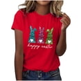 thumbnail image 1 of Camiseta de Cuello Redondo de Impresión de Pascua de Moda de Primavera Y Verano para el Uso Diario, 1 of 5