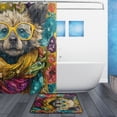 thumbnail image 2 of Bathroom Sets Curtain and Rug Sets 23.6x15.7 in Non-Slip Mat and 72x72 in Shower Curtain for Home Bath Dcor Dog Wearing Yellow Glasses, 2 of 7