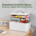 thumbnail image 7 of Portable Latch Bin with Lid and Leather Handle, 4-Tier Medicine Organizer Storage Box – for Home Office, Cabinet, Closet Organization, Pill Bottle, First Aid, Sewing, Art, Craft, 7 of 7