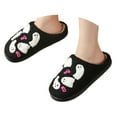 thumbnail image 4 of Women's Slipper Couples Halloween On Furry Flat Home Winter Round Toe Cartoon Prints Slippers Shoes for Cozy Comfort, 4 of 9