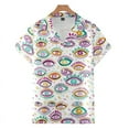 thumbnail image 5 of Blusas con estampado 3D de ojos coloridos para hombre, ropa de moda, camisas gráficas de ojos punk, blusas hawaianas Y2k de manga corta con botones para hombre, 5 of 5