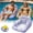 Purple, variant on 3-in-1 Inflatable Pool Lounge Chair, U-Shaped Water Inflatable Pool Float Chair, Inflatable Pool Float for Adults, Bottom Mesh Cutout, Comfortable Pool Chairs for in Pool Beach Lake