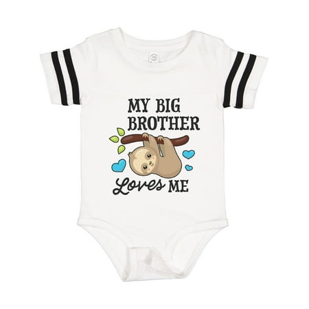 

Inktastic My Big Brother Loves Me with Sloth and Hearts Gift Baby Boy or Baby Girl Bodysuit