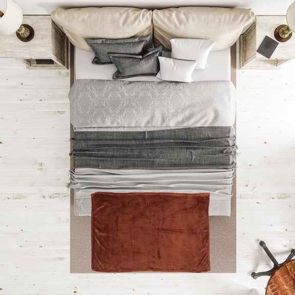 Luxshiny Decorative Coffee Throw Blanket Made from Coral Fleece for Couch and Bed Comfort