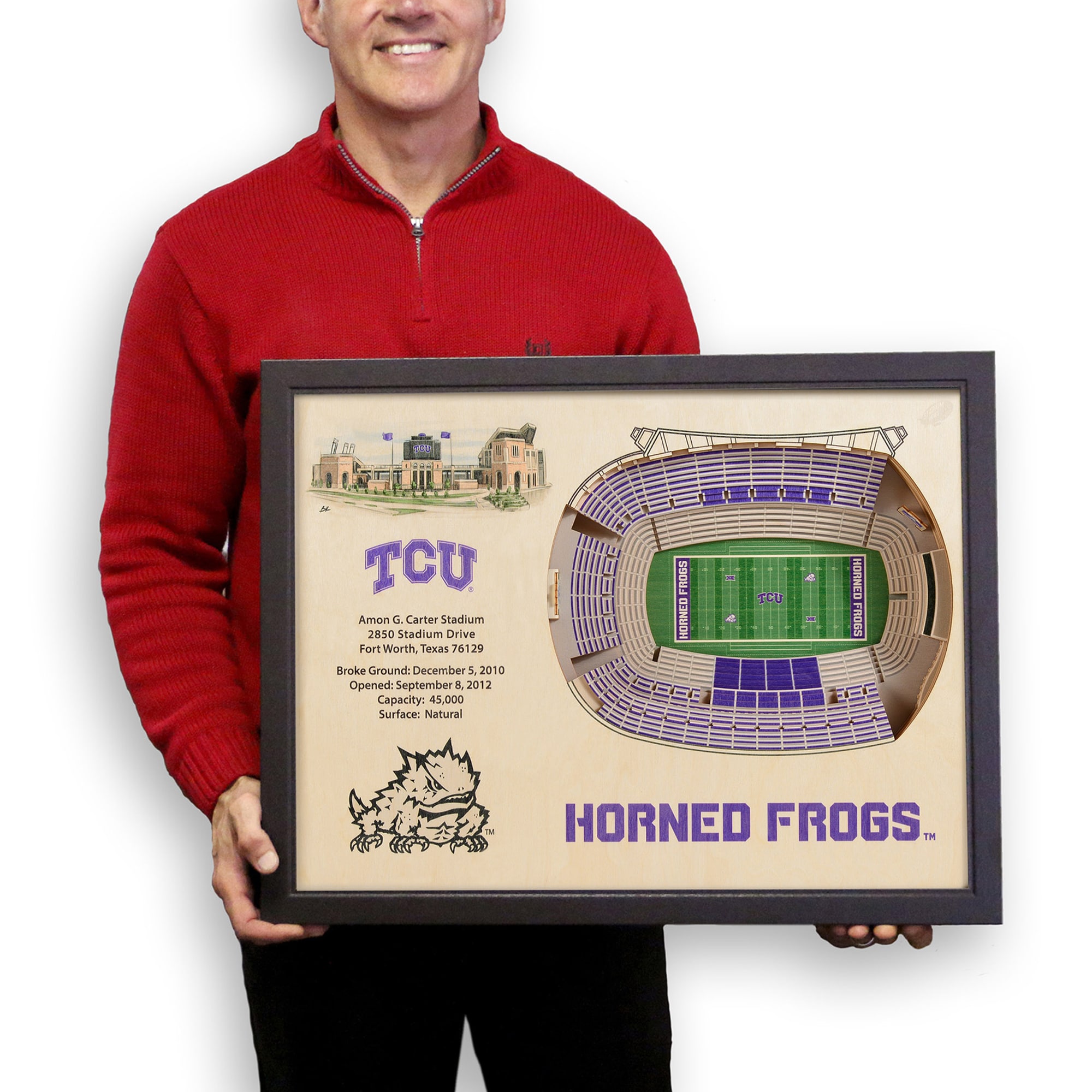 TCU Horned Frogs 25.5'' x 19.5'' 25-Layer StadiumViews 3D Wall Art
