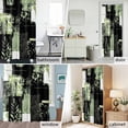 thumbnail image 5 of Shower Curtain Bathroom Set Boho Abstract Geometric Texture Waterproof Fabric Shower Curtains with Grommets&Hooks, Summer Leaves Black Green Privacy Bath Curtain for Bathtub 36x72in, 5 of 9