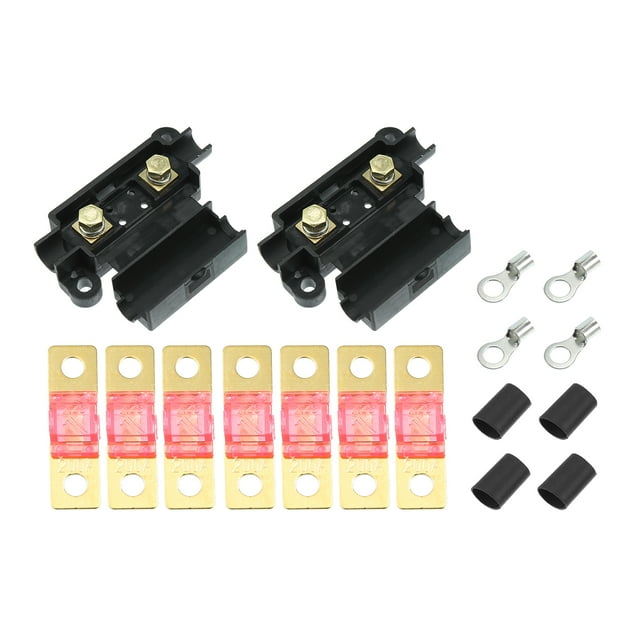 Juego 200A Fusible Kit 2 x ANS Soporte 7 x 200 AMP Fusibles Doble Batería