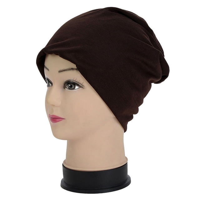 Bonnet en Coton Slouchy Hip-Hop Doux Léger Bonnet de Course Bonnet Nain Adulte Bonnet de Chimiothérapie pour Hommes Femmes Bonnet de Sommeil Hip-Hop Extensible Café