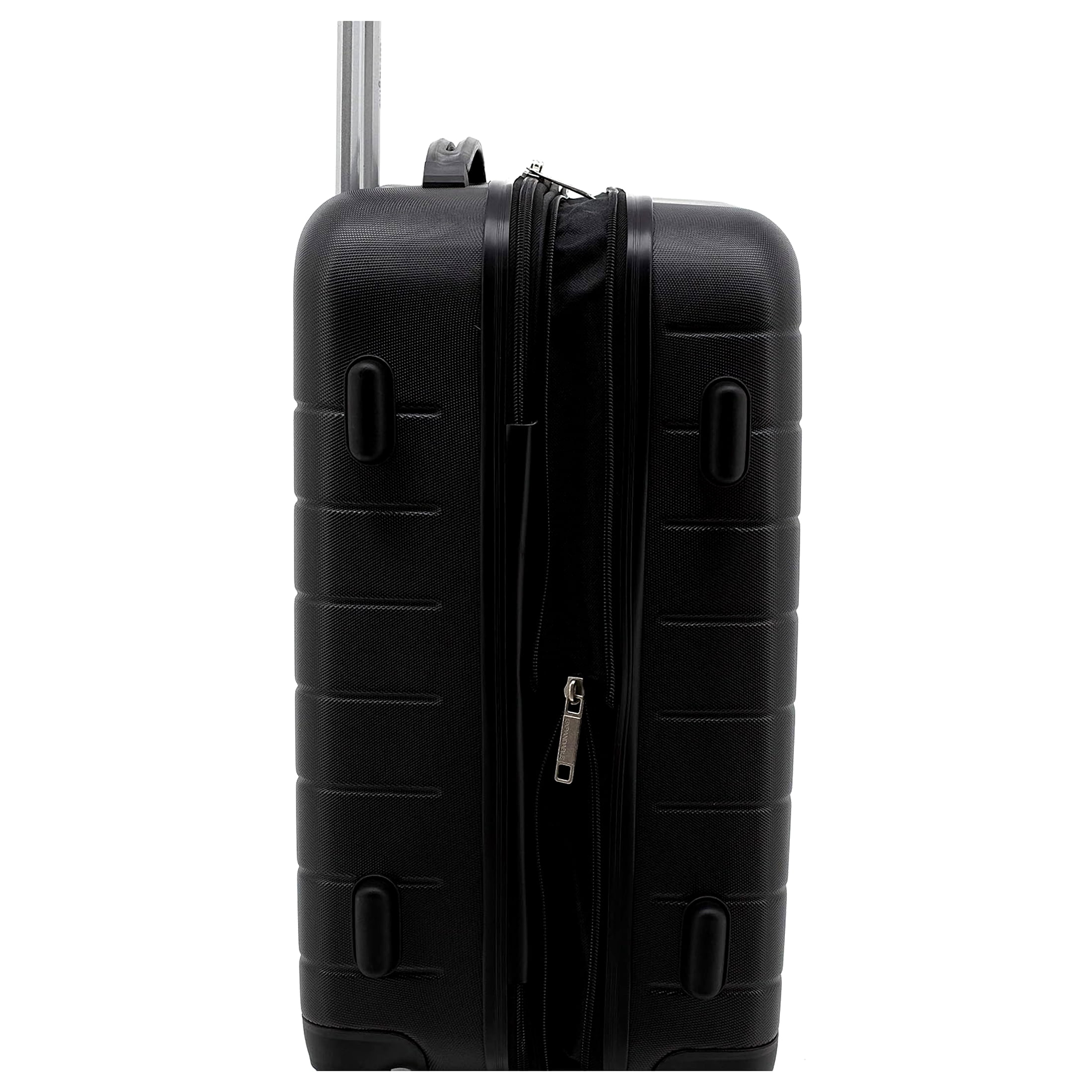 Wrangler Smart Luggage Set with Cup Holder and USB Port, Black, 20-Inch Carry-On