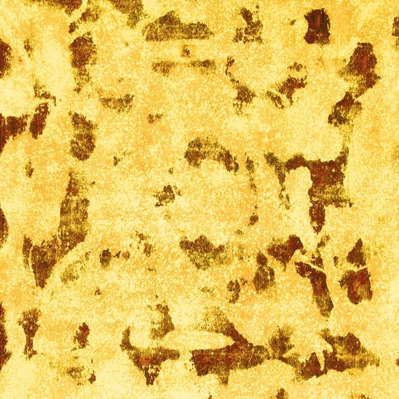 Ahgly Company Indoor Square Abstract Yellow Modern Area Rugs, 4' Square