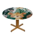 thumbnail image 3 of Patifu Jungle Animals Round Tablecloth Stain-Resistant Washable Indoor Outdoor for Restaurants Weddings Parties 100% Polyester Waterproof Fabric 42"-46, 3 of 8