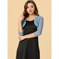 thumbnail image 2 of INSPIRE CHIC Women's Elegant Ruffle Collar Front 3/4 Sleeve Lace Shrug Top, 2 of 6