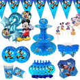 thumbnail image 2 of Mickey Mouse Party Supplies Decorations Paper Cups Plates Napkins Banner Tablecloth Balloons Boys Birthday Baby Shower Gao Jinjia LED, 2 of 2